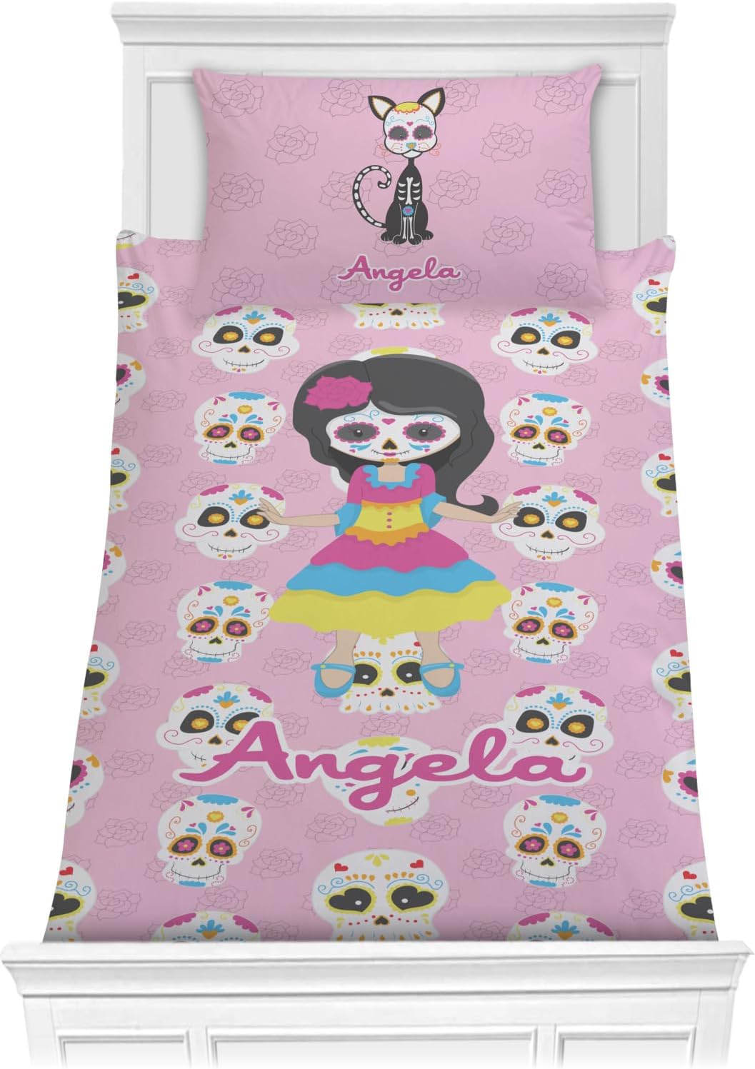 Personalized Kids Sugar Skulls Comforter - King