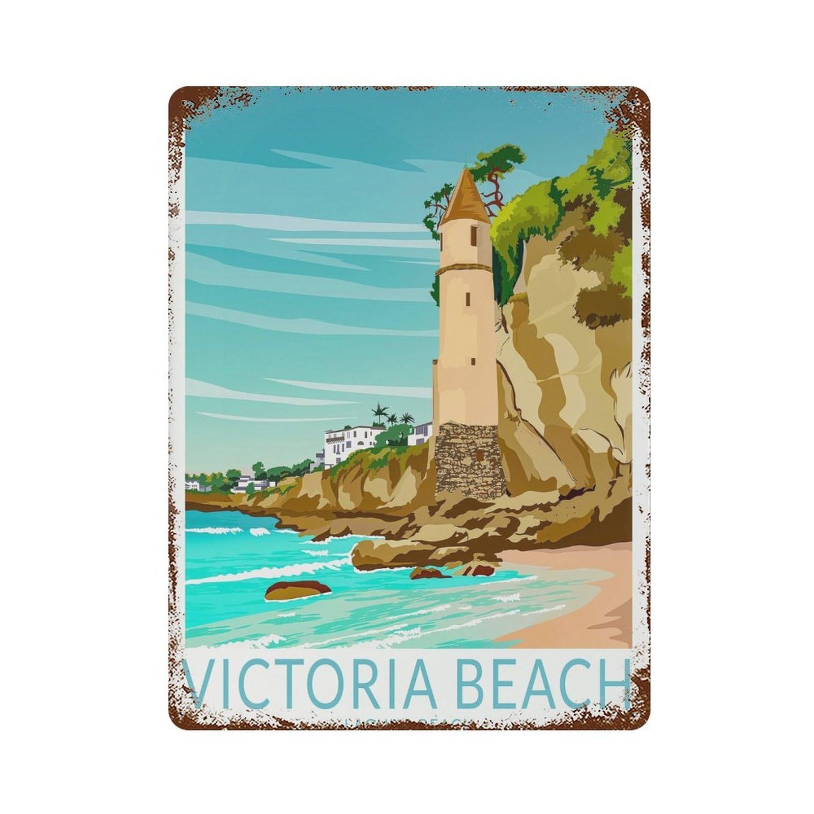 xiaoxiaoshen Laguna Victoria Beach California Travel (2) Wall Decor Art Metal Tin Poster Modern Home Decor Art Home Bar Shop Decorations Vintage Sign 40x30cm