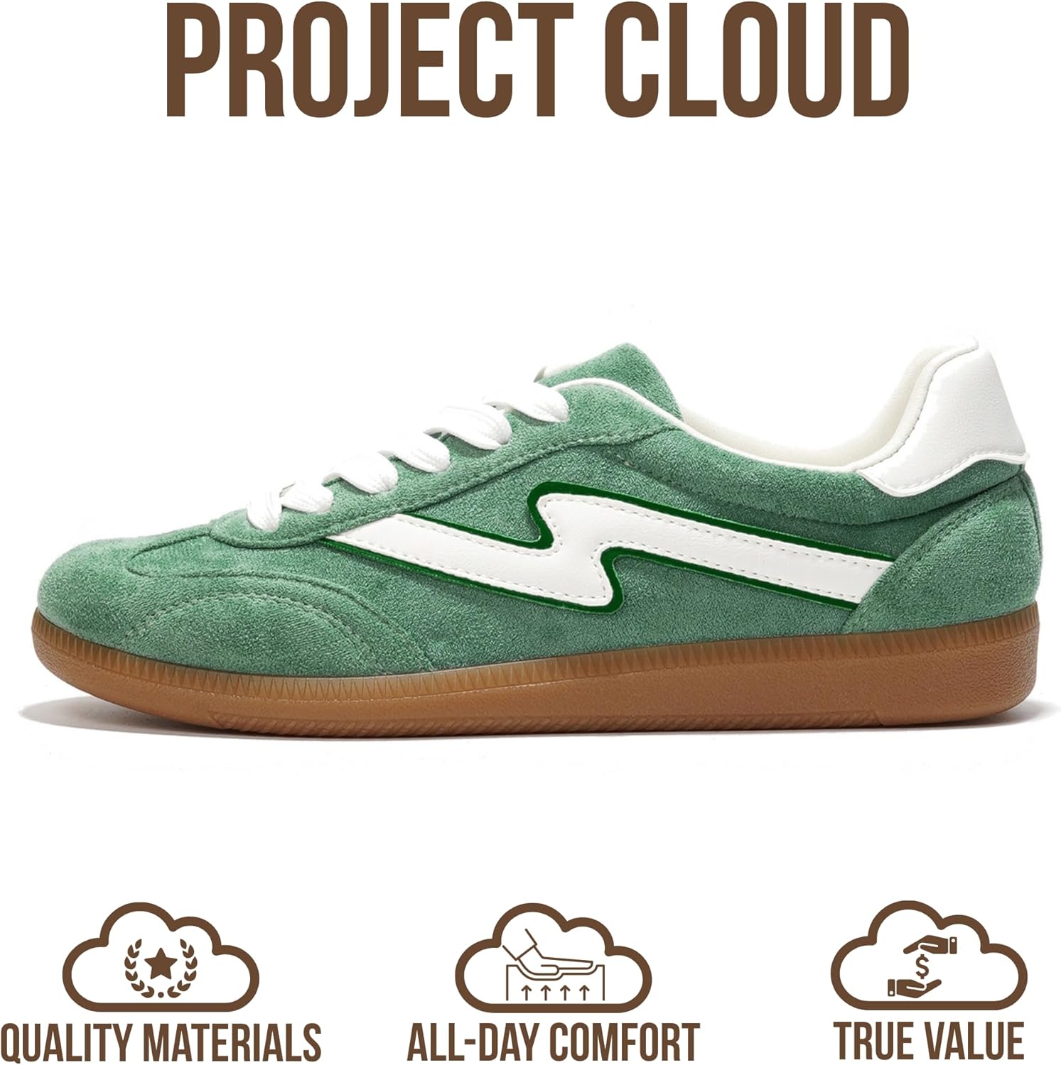 Project Cloud Fashion Sneakers for Women 2026 - Lace-Up Shoes Trendy Women Sneakers with Memory Foam Insole Women's Fashion Sneakers Non-Slip Womens Shoes (Irita)