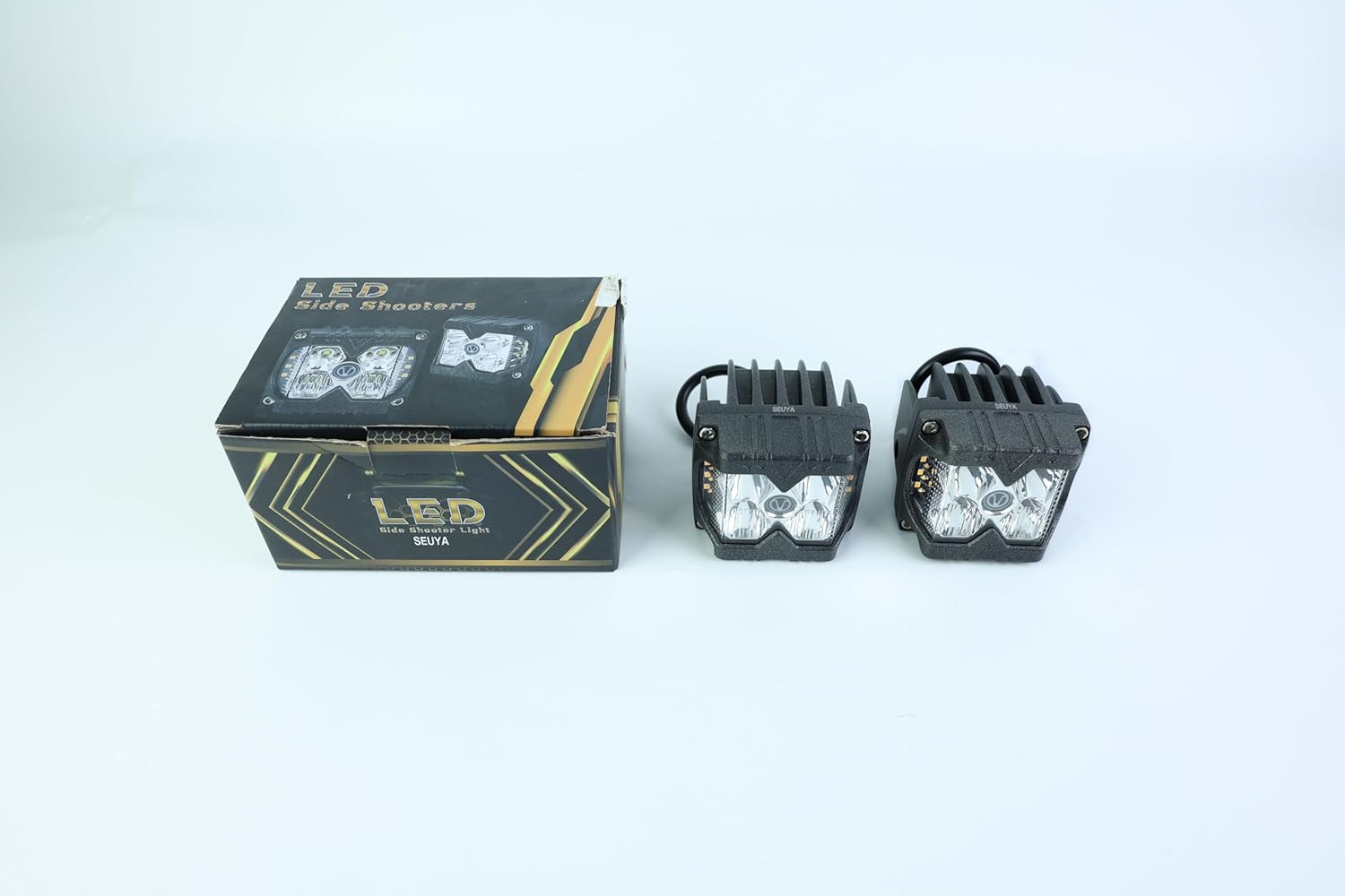 Dual Side Shooter LED Pod Lights, 3 Inch Off Road Lights with White DRLAmber Solid & Strobe Flash IP68 Waterproof LED Cubes Compatible with Jeep Truck ATV UTV SUV 4x4 Boat 2PCS