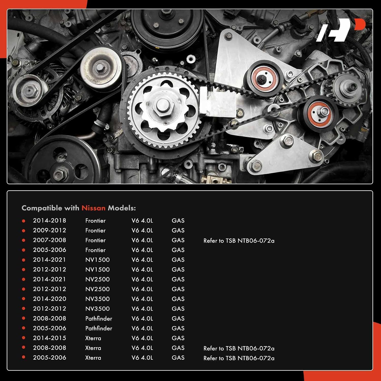 A-Premium Engine Serpentine Belt Drive Kit Compatible with Nissan Frontier 2005-2012/2014-2018, Pathfinder 2005-2006/2008, NV1500/NV2500 2012/2014-2021, NV3500 2012/2014-2020, Xterra - 4.0L