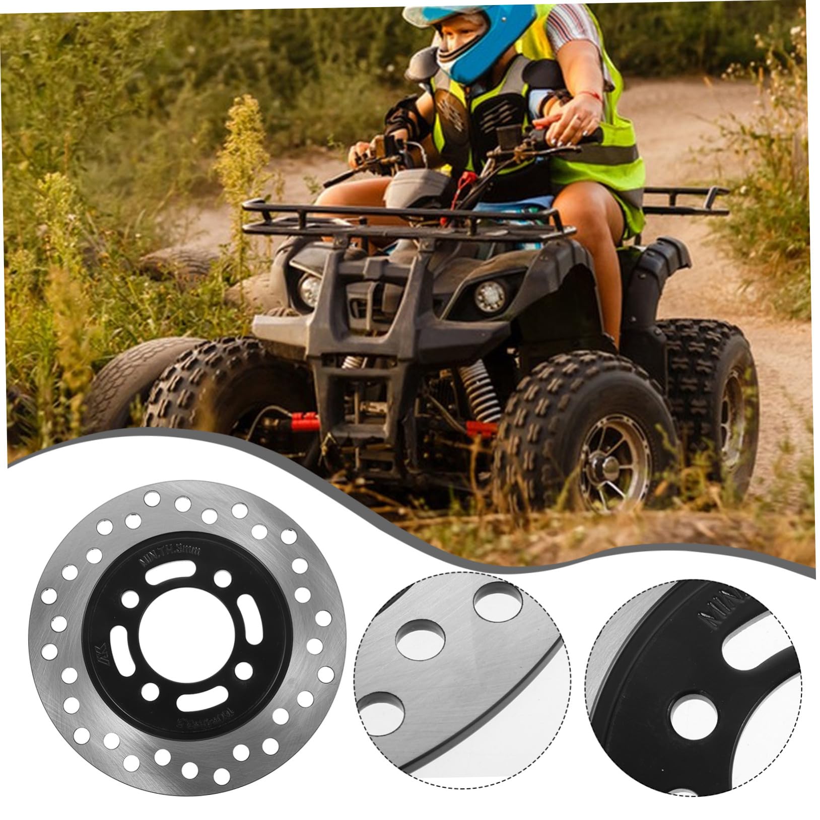 Disco Freno Posteriore per Atv Pit Bike Utv Go Kart Ricambio Resistente e Leggero per Guida Sicura e Facile Installazione