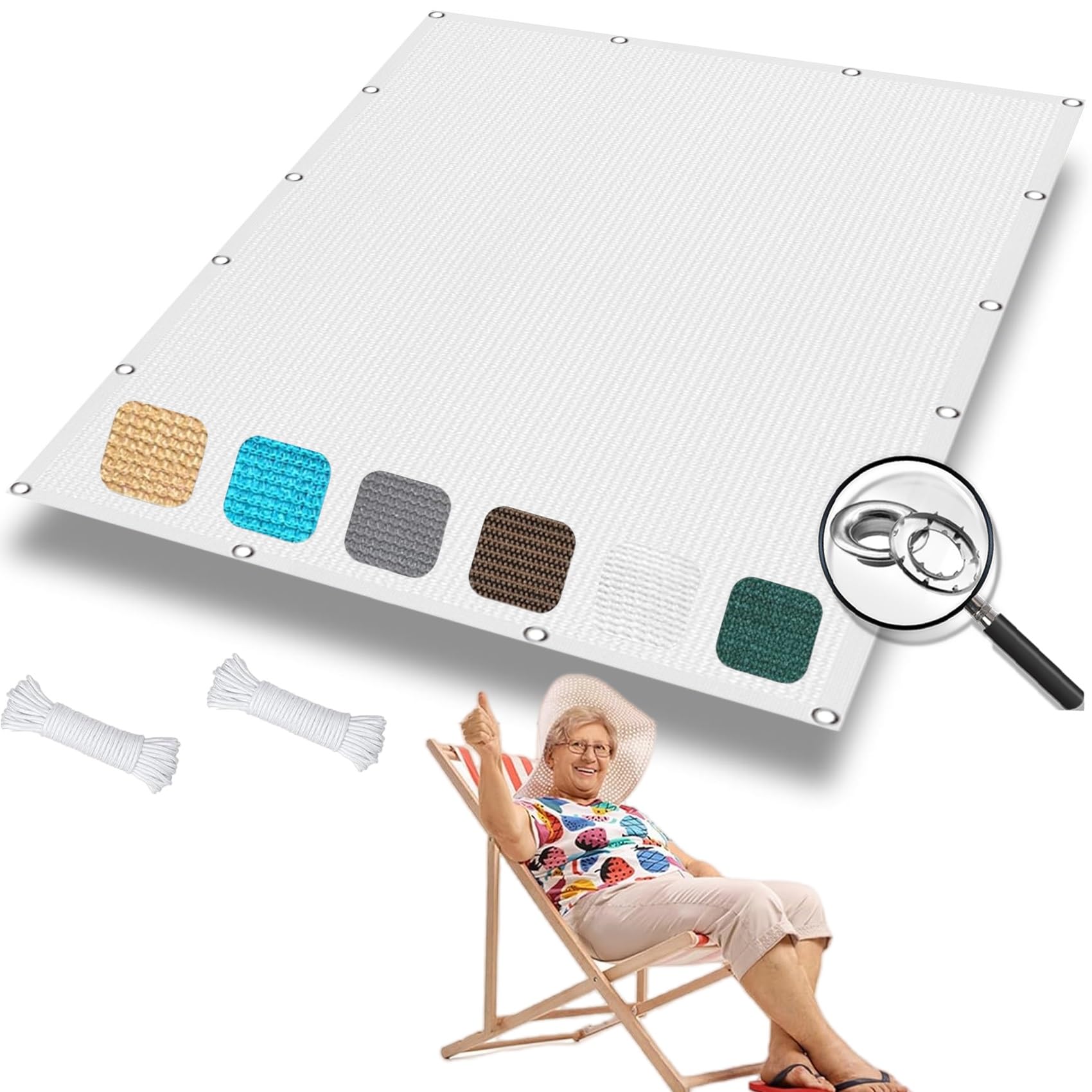 Toile d'ombrage pour pergola et jardin créez un coin de fraîcheur blanc 320x340 cm