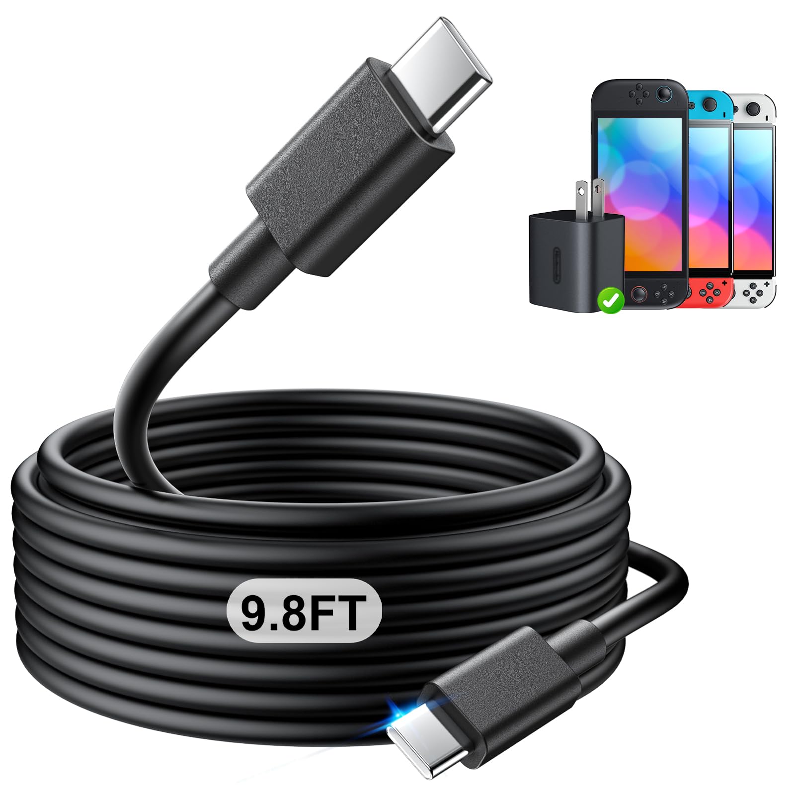 Amazon.com: (9.8FT) Switch 2 Charging Cable - for Nintendo Switch