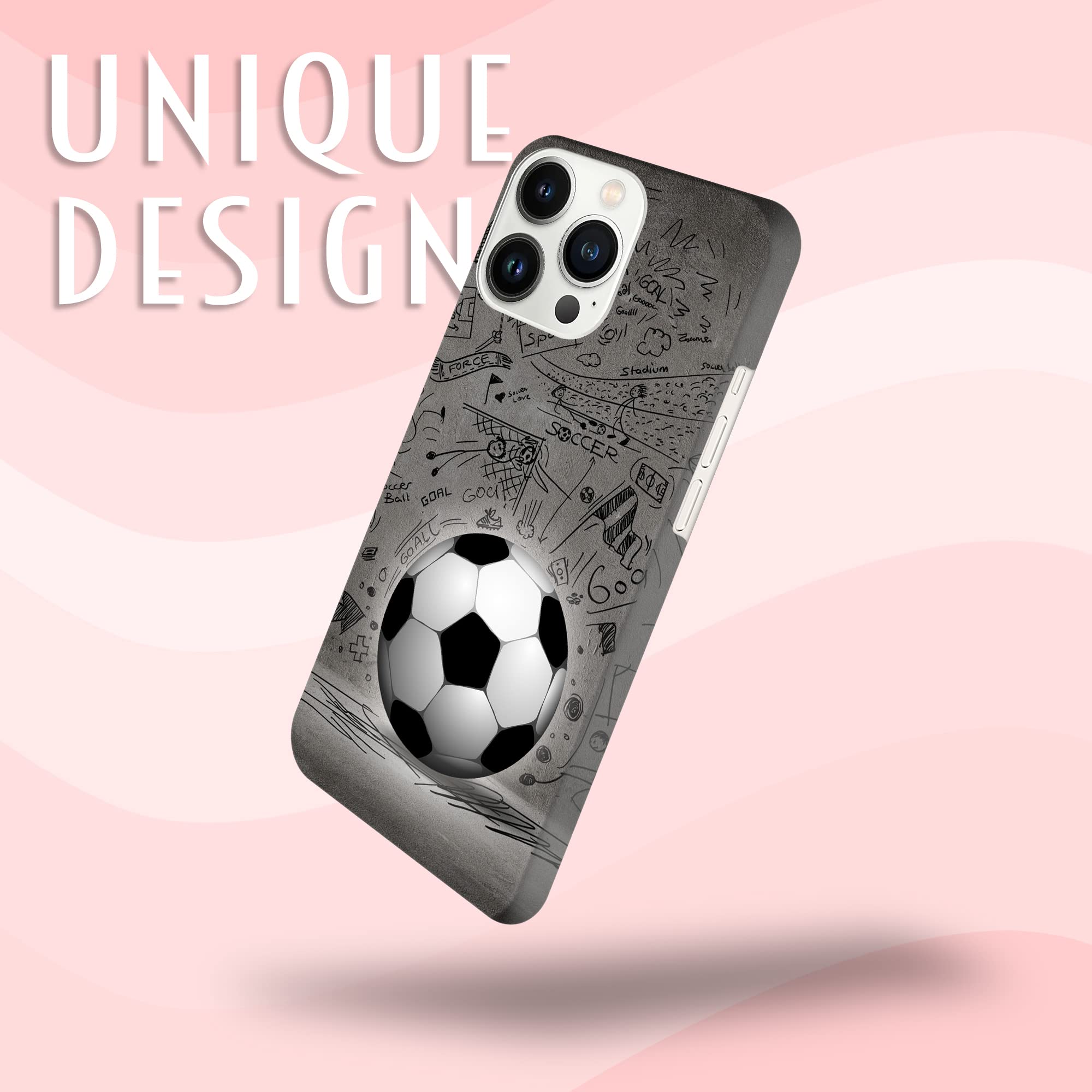 GlamCase Funda Para IPhone 13, IPhone 13, Diseño De Pelota De Fútbol Con Diseño De Pared De Arte Negro, Delgada Y Elegante, Bonita Funda Protectora De Plástico Duro A Presión Para