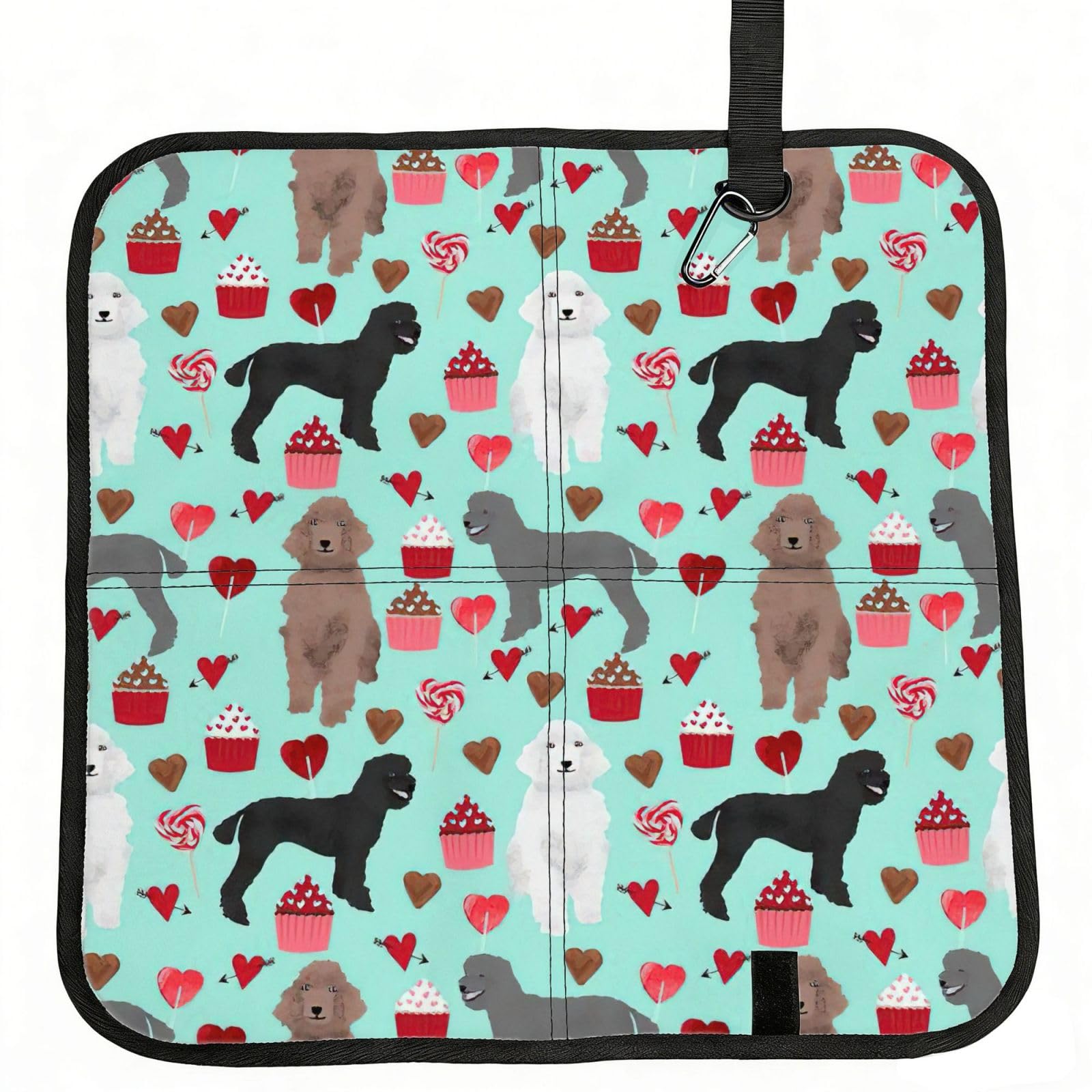 AYYQWE Poodles Dogs Print Foldable Seat Cushion Portable Chair Pad Office Commuting Picnic Camping Outdoor