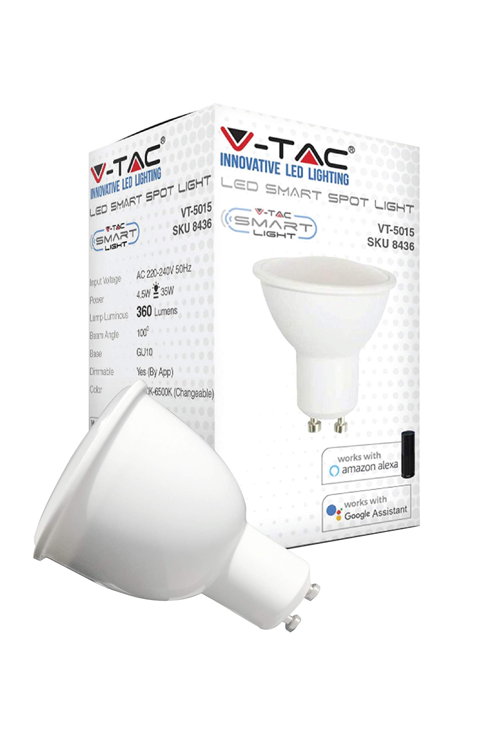 V-TAC Inteligentna żarówka z Wi-Fi, LED, 4,5 W