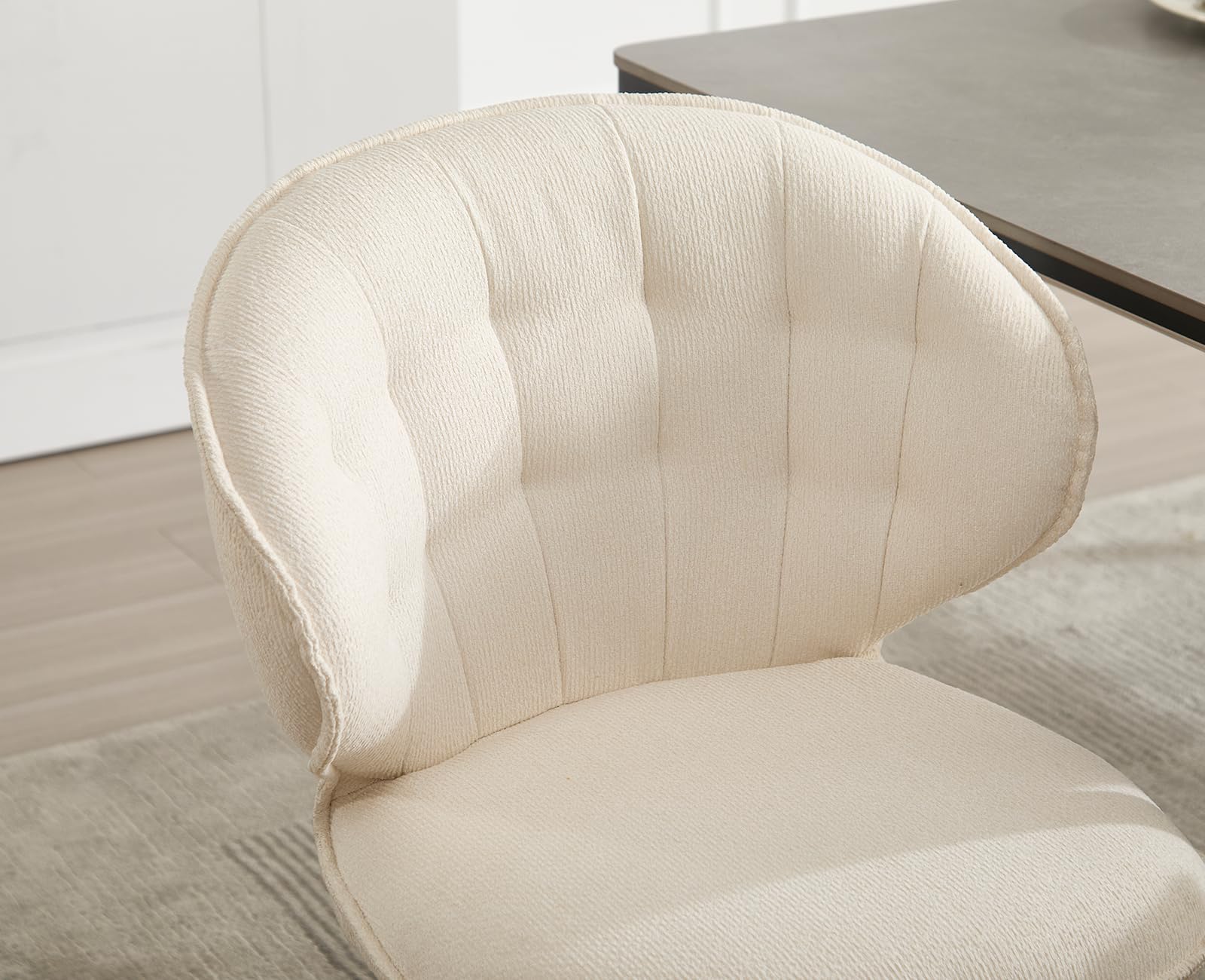 Lot de 2 Chaises Salle à Manger Moderne Pieds en Métal, Blanc