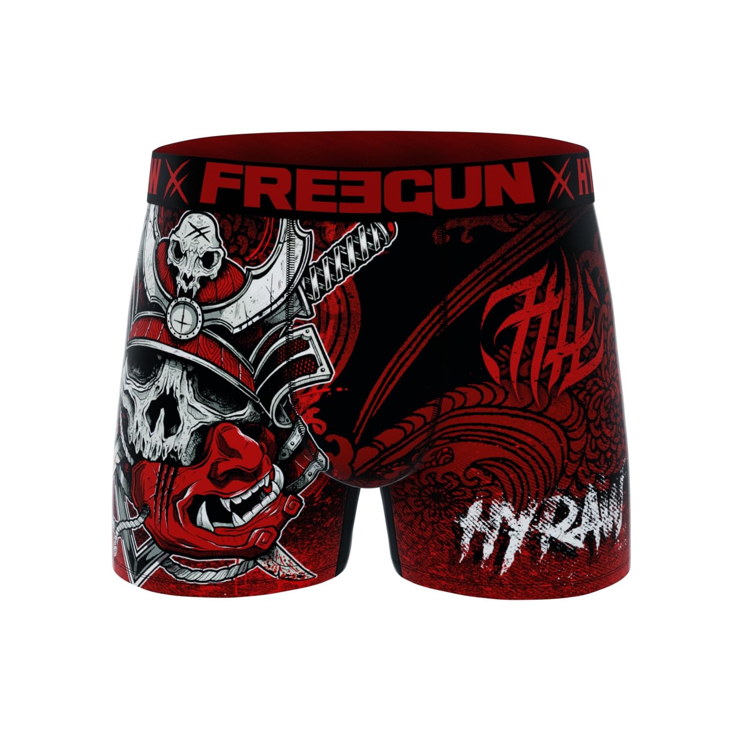 FREEGUN Boxer Homme Hyraw, Caleçon Homme Pirates Skull, Original et Confortable (Lot de 4)