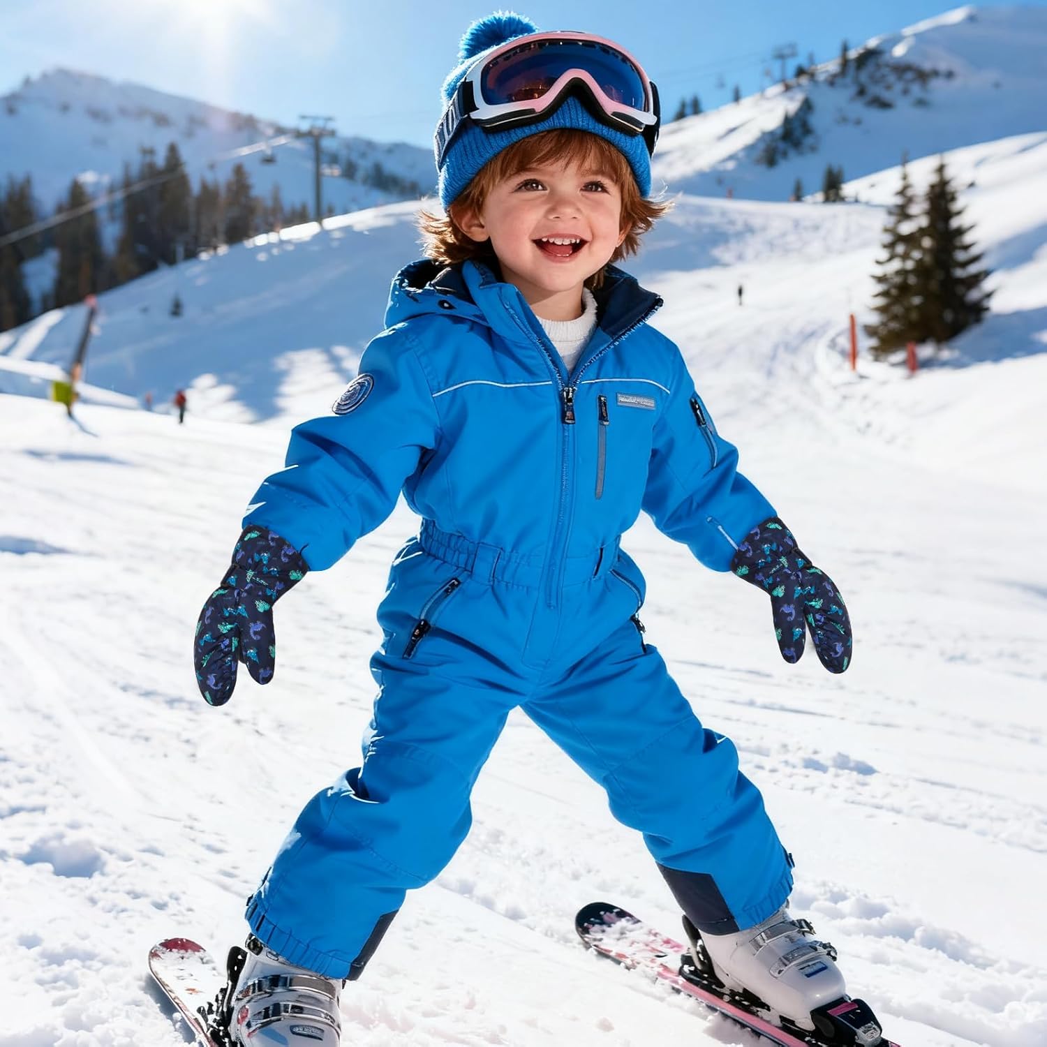 Waterproof Toddler Mittens, Kids Winter Warm Ski Snow Gloves Baby Mitten for 1-4 Years Old - Image 7