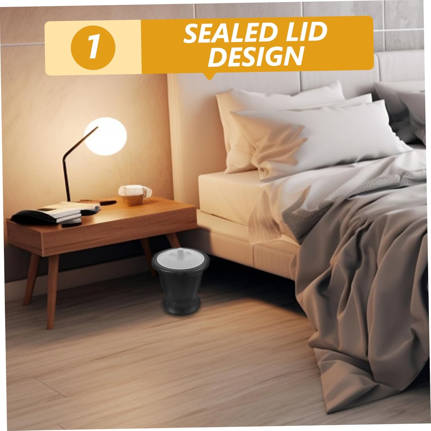 Vaguelly Portable Adult Urinal Pot with Lid Chamber Pot for Elderly Children and Pregnant Women Lightweight Plastic Easy to Clean Suitable for Home and Bedroom