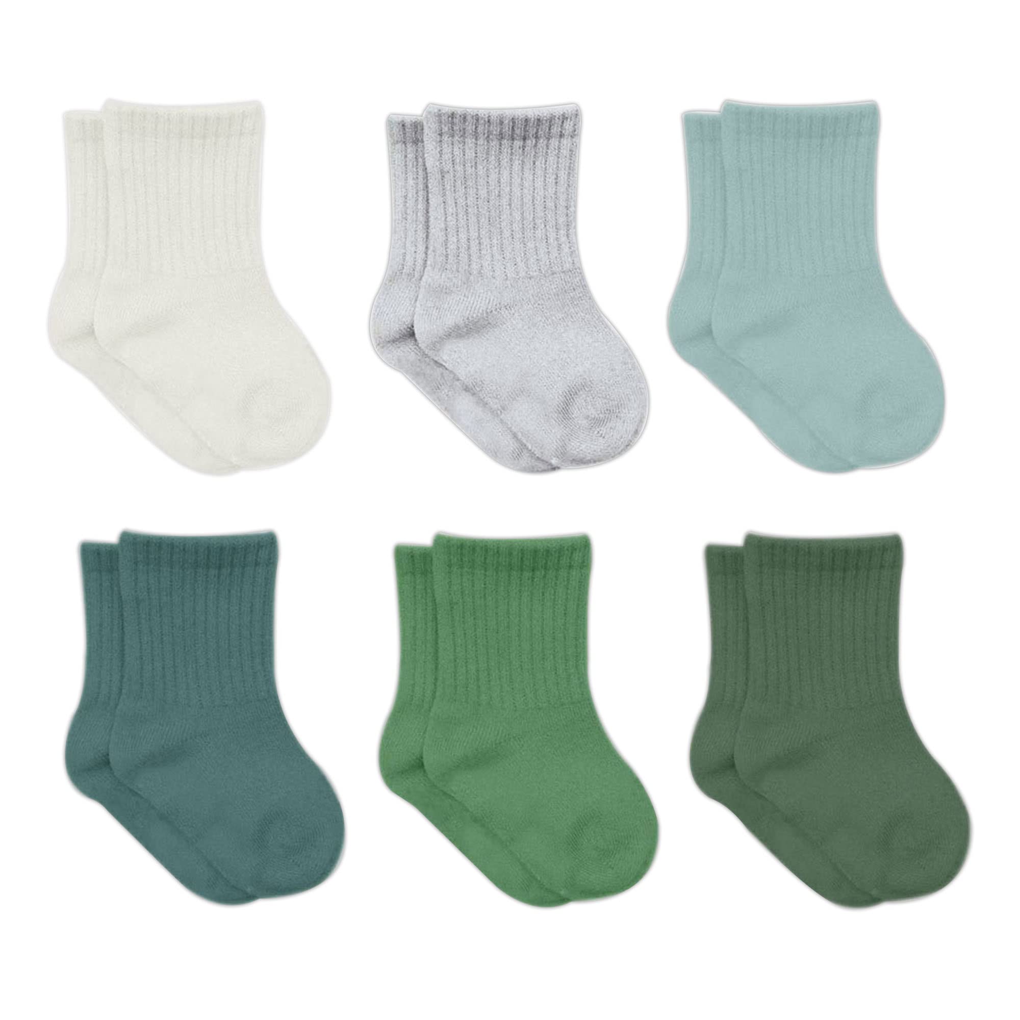 bistyle Baby Grip Ankle Socks 6 Pairs | Newborn Infant Toddlers Socks Organic Cotton | Kids Boys Girls Ankle Socks (as8, age, 6_months, 12_months, Nile Green)