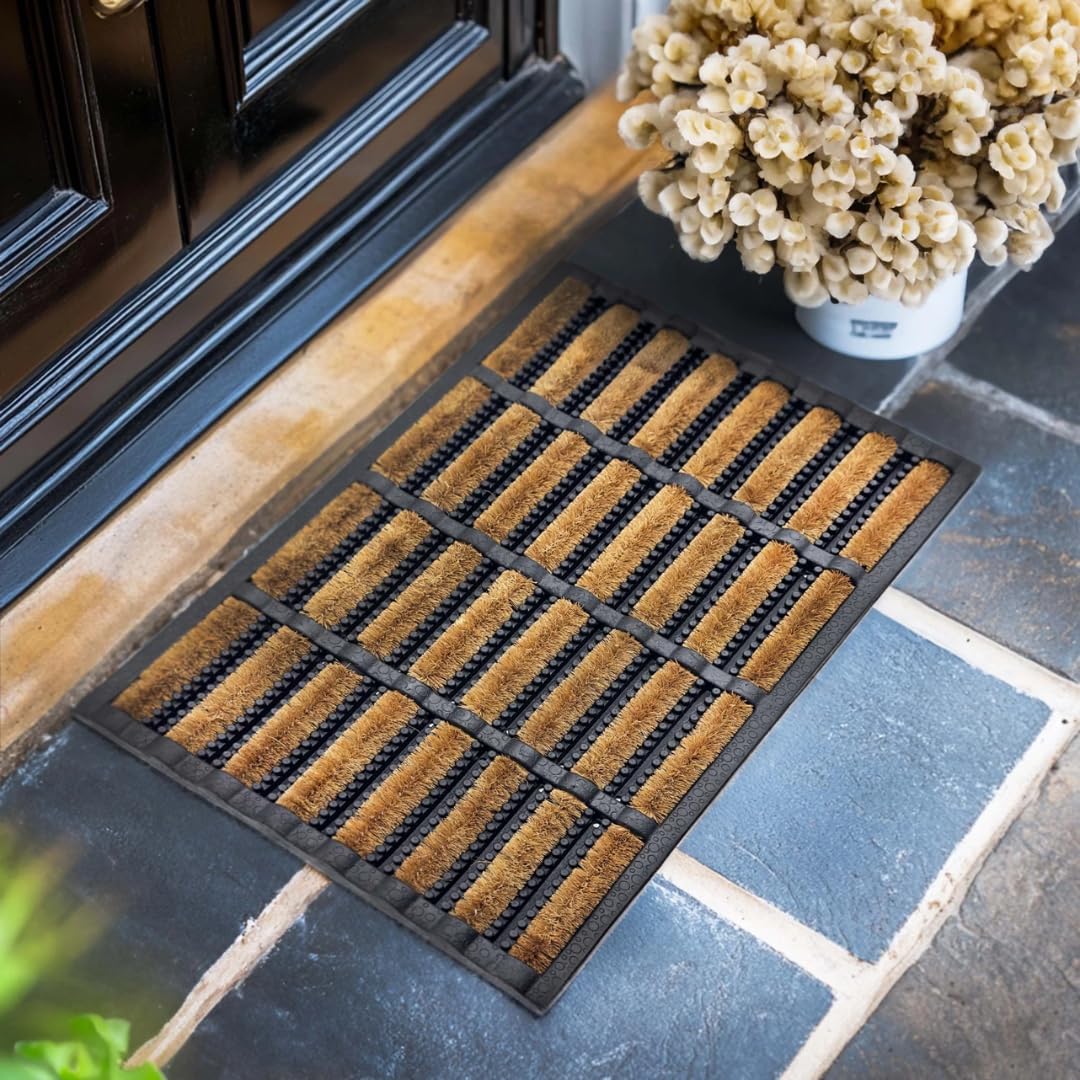 Nicoman Coir Scraper Door Mat Outdoor Heavy Duty Non Slip Front Doormat 75 X 45 Cm from B&Q