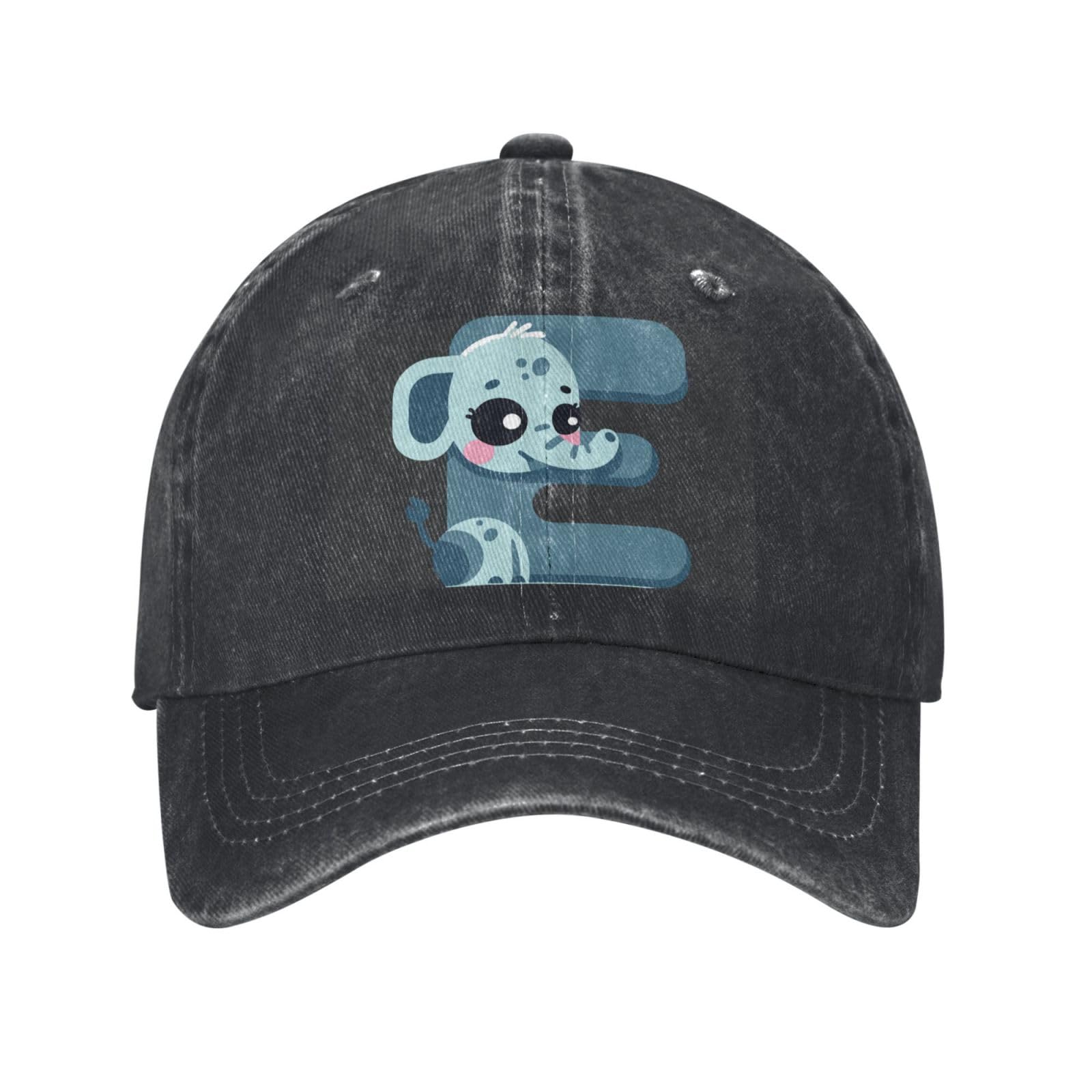 Cute Animal Alphabet A-Z Hats for Boys Girls, Adjustable Cotton Print Initial Letter Children's Baseball Cap