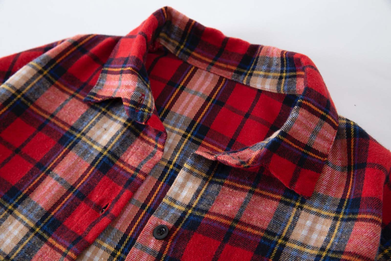 Chemise à carreaux à manches longues pour filles et garçons, haut classique boutonné, chemisier confortable et décontracté pour enfants, adolescents et tout-petits