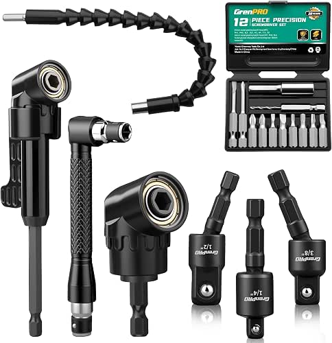 GRENPRO 19 Pcs Flexible Drill Bit Extension Kit, Includes 2