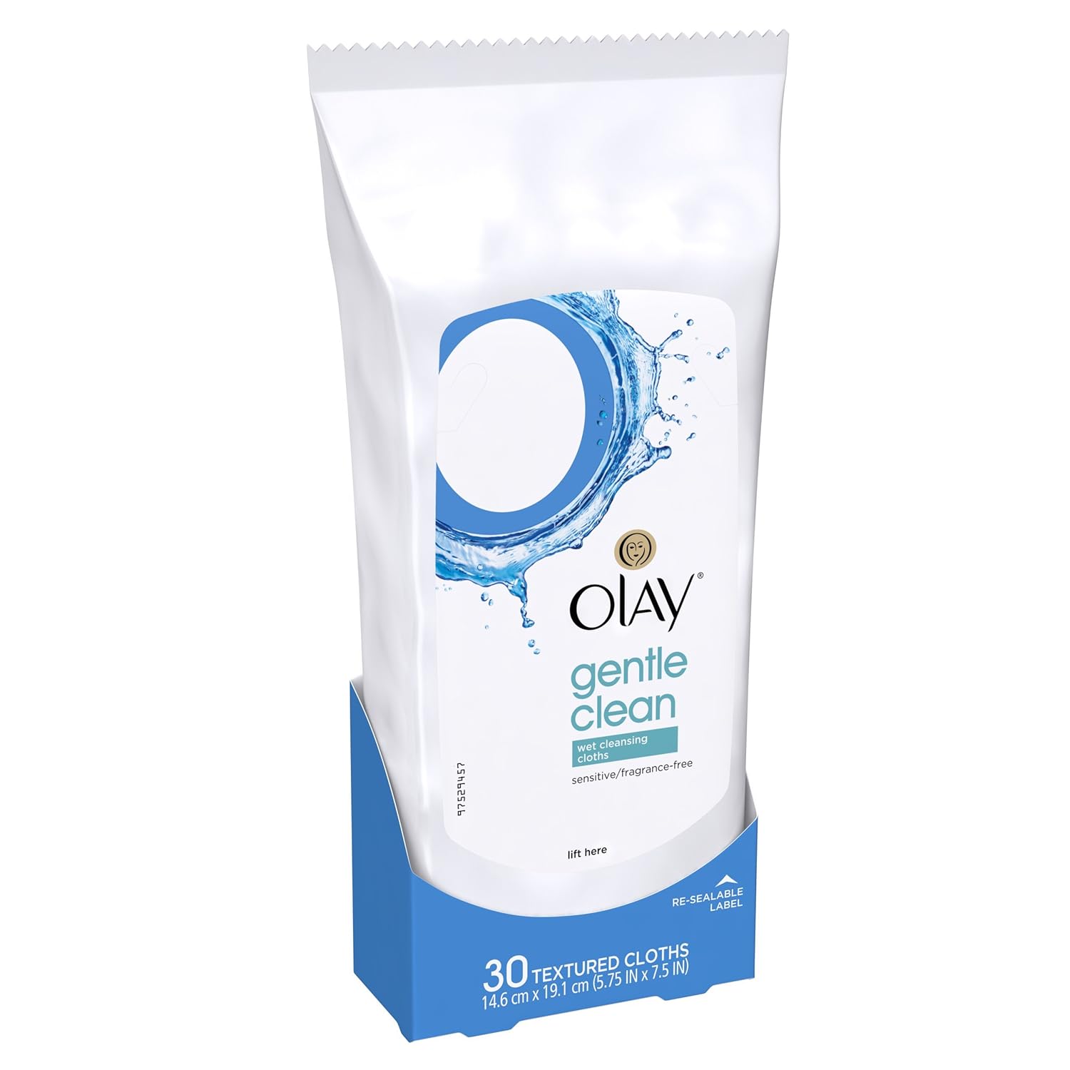 OLAY Wet Cleansing Cloths Gentle Clean, Sensitive/Fragrance-Free 30 Ea (Pack of 12)