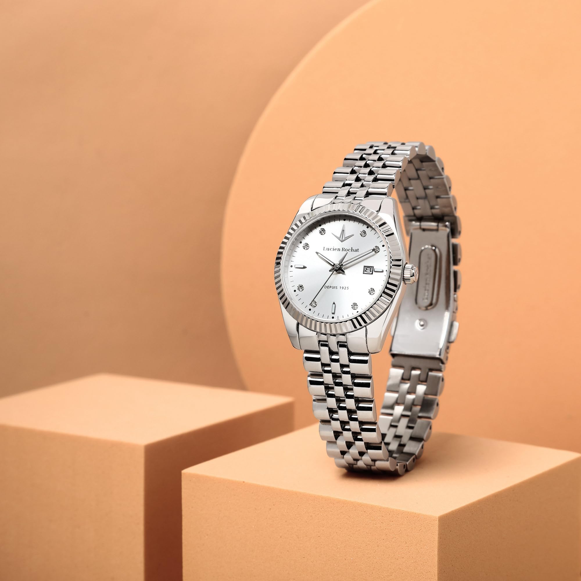 LUCIEN ROCHAT Orologio Donna in Acciaio, Tempo e Data, Analogico, 31 mm, Collezione BIENNE, Regalo Fidanzata - R0453124513