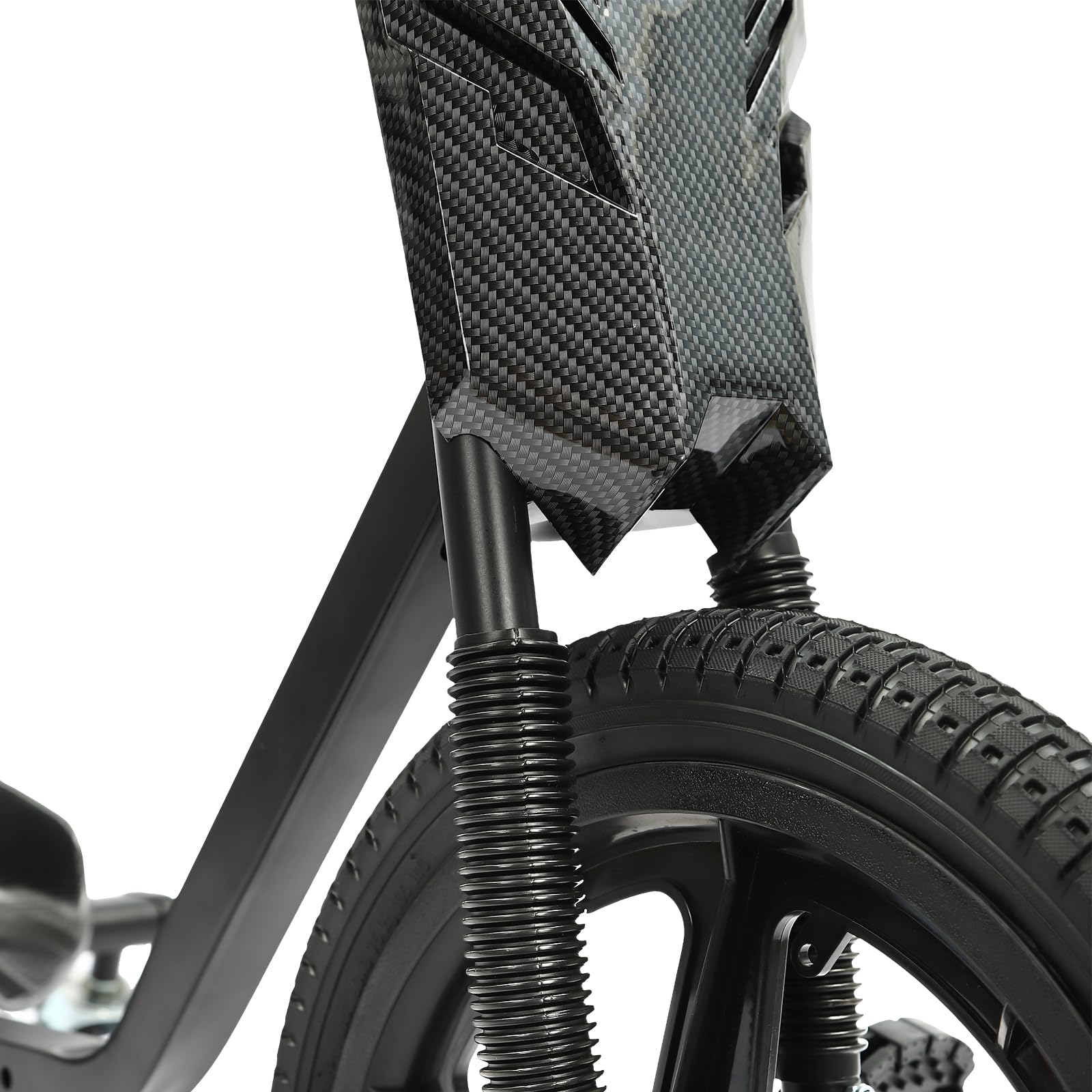 Drift Scooter, Hierro, Rueda Delantera de 16 pulgadas Diámetro de la Rueda Delantera, 100 kg Capacidad de Carga Triciclo Niños Crazy Cart Rueda Trasera con Luces (Fibra de Carbono Negro)