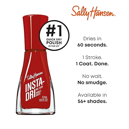 Vista 4 de Sally Hansen Insta-Dri - Esmalte de uñas, colección City Chic, color rojo (That's A Blazing!), 0.31 onzas líquidas 209 Té real alternativo