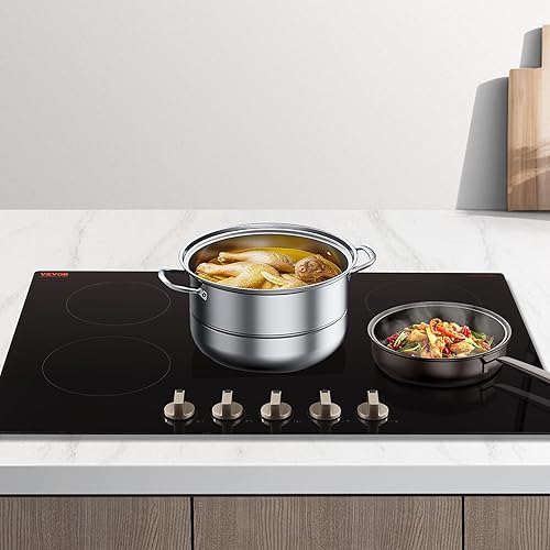 Miniatura 19 de VEVOR Placa de cocina eléctrica, 2 quemadores, estufa de inducción de 12 pulgadas, estufa magnética integrada de 3000 W, quemador multifuncional