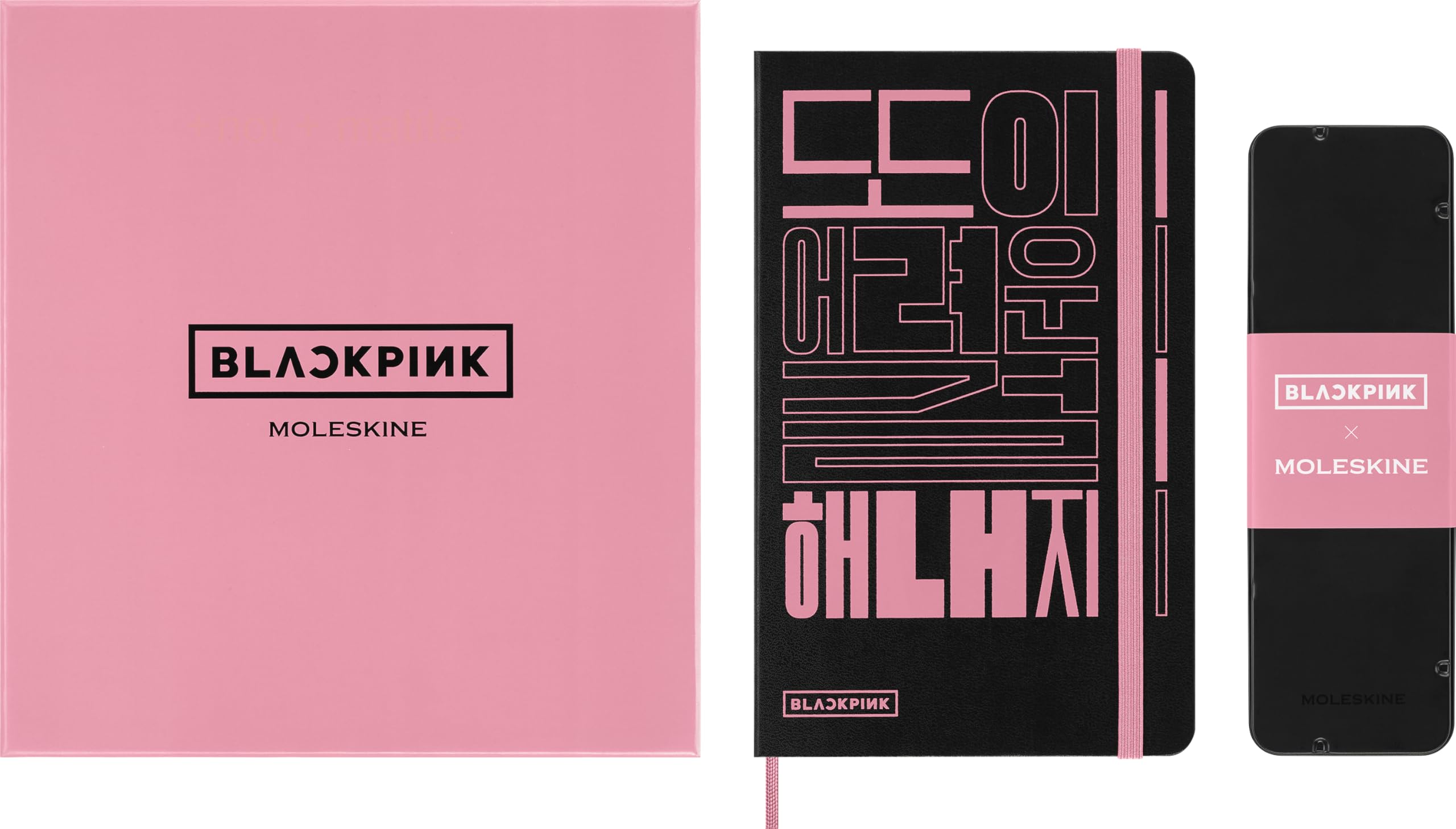 Moleskine x BLACKPINK Sketchbook & Watercolor Pencil Set - Drawing Album with Blank Pages in Large Size 13 x 21 cm and Set of 5 Cedar Wood Watercolor Pencils