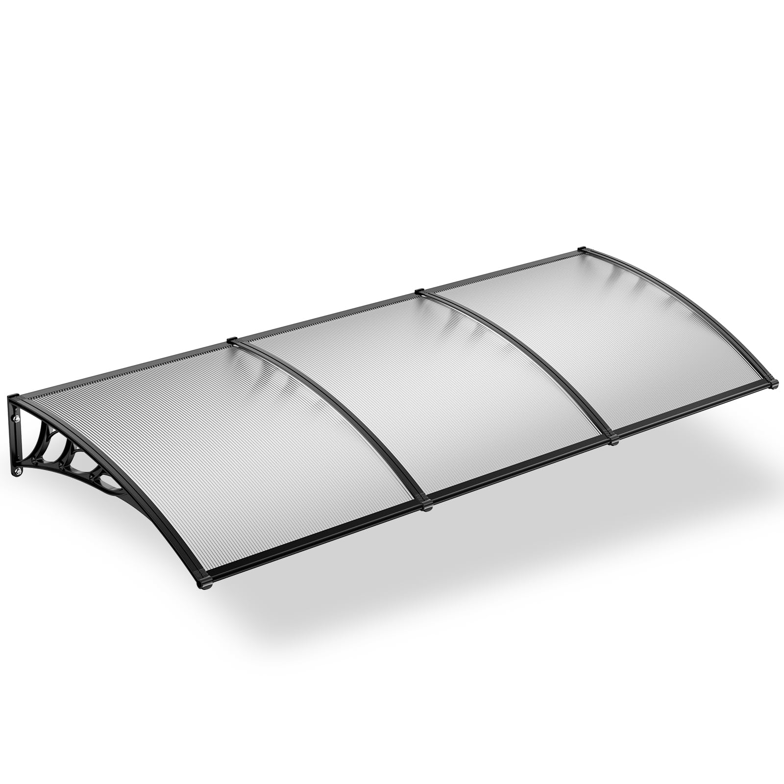 Door Canopy Awnings Garden Outdoor Window Patio Porch Rain Protector Shelter Shade Cover Resists-Corrosion 270x100x28cm, Black