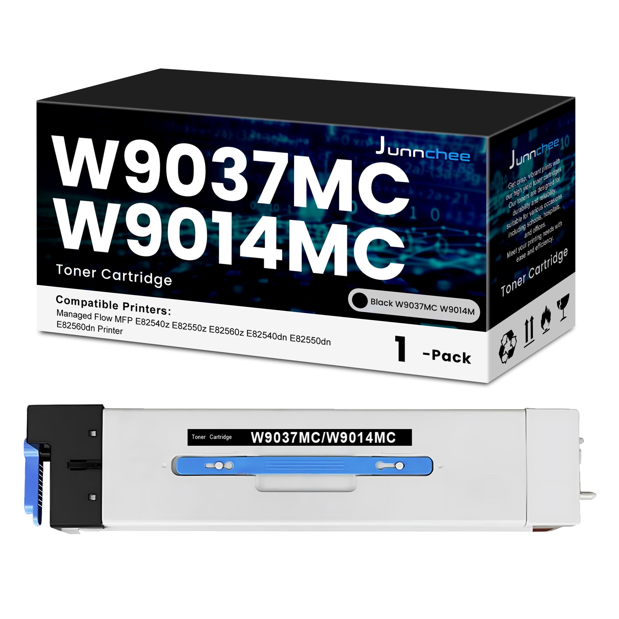 Junnchee W9014MC W9037MC Black Toner Cartridge Replacement for HP W9037MC Toner for Managed Flow MFP E82540z E82550z E82560z E82540dn E82550dn