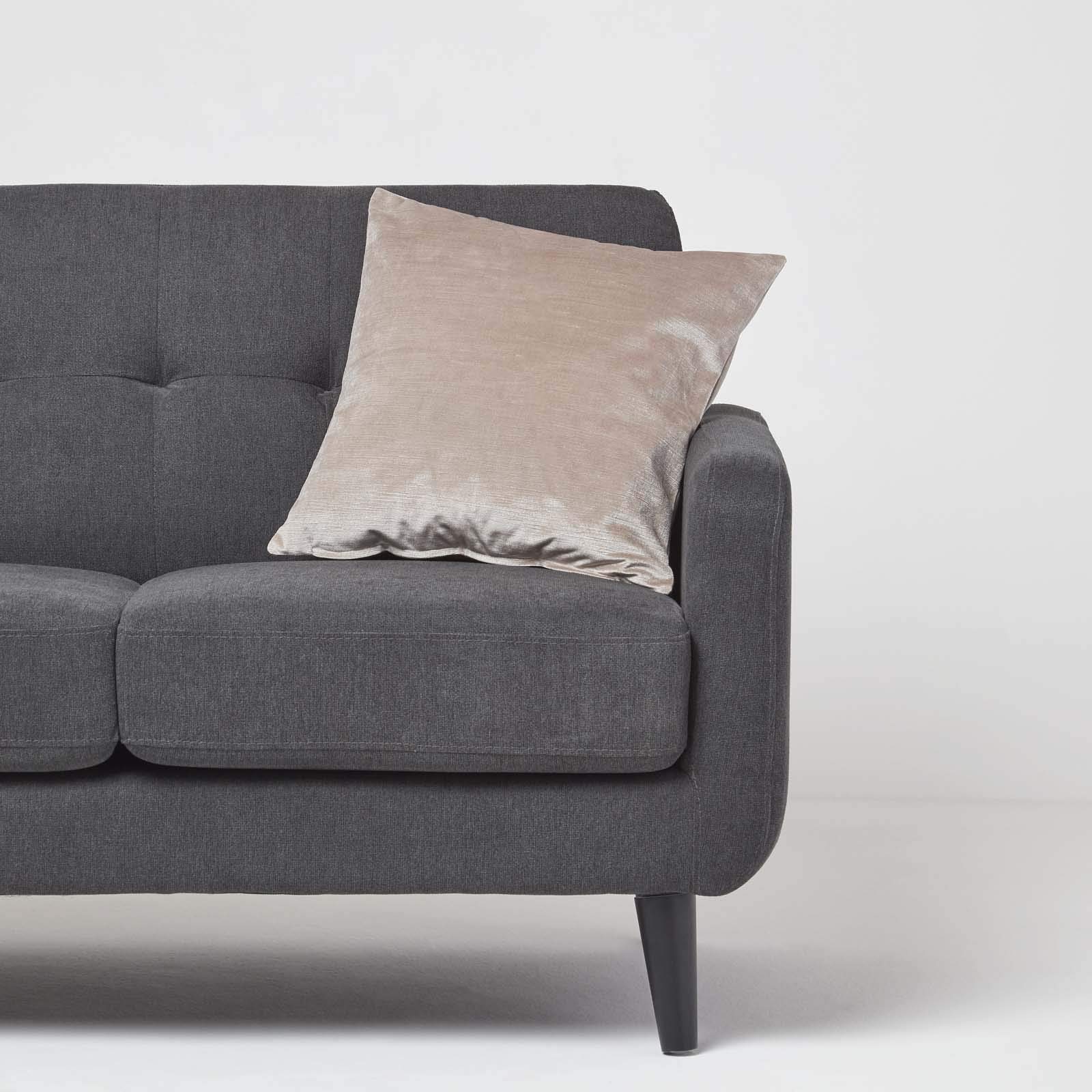 Cuscino Decorativo In Velluto Homescapes – 45x45 Cm, Colore Champagne, Morbido E Lusuoso Per Divano O Letto – Solo Fodera