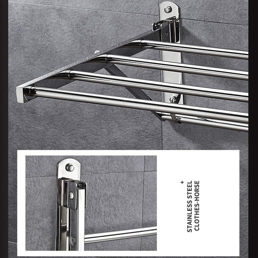 Clothes Drying Rack Wall Foldable Clothes Airer, Household wall-Mounted Drying Rack Expandable, for Indoor Laundry Drying, Folding Towel Holder Storage Rack Shelf with Ho