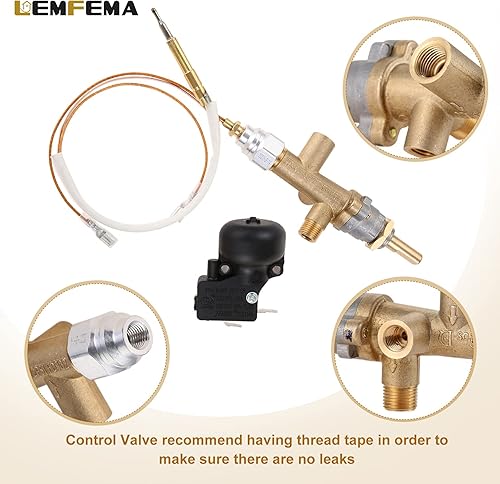 Miniatura 3 de Reparación de calentador de patio de gas propano, piezas de repuesto para sensor de termopar y controles de interruptor de volcado, kit