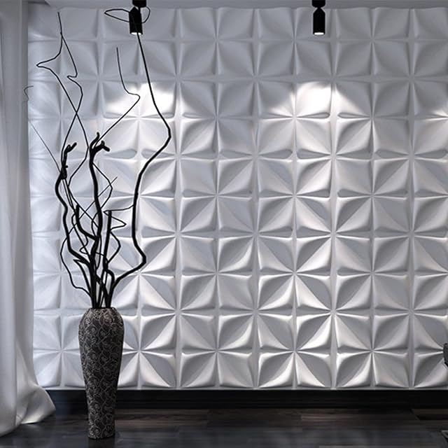 Art3d Dekoracyjne panele ścienne 3D, teksturowane panele ścienne 3D, białe, 3 m2 (12-pak