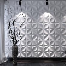 Art3d Decorative 3D Wall Panels Textured 3D Wall Covering White, 3 Sq Meter12-Pack