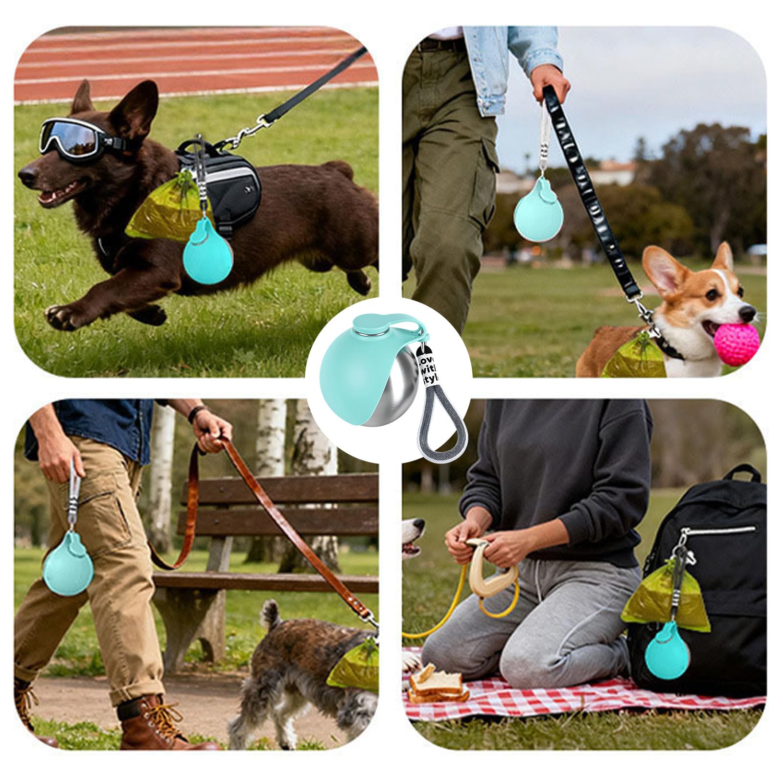 285 ml Trinkflasche Hunde für Unterwegs, Auslaufsichere Edelstahl Haustier-Wasserflasche für Unterwegs