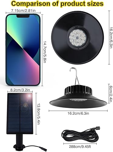 Miniatura 2 de T-SUN Luces solares al aire libre, luces colgantes solares LED 5000K4000K3000K