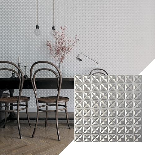 Ekena Millwork 19 58 pulgadas de ancho x 19 58 pulgadas de alto Coralie EnduraWall Panel decorativo de pared 3D, acero oscuro (cubre 2.67 pies