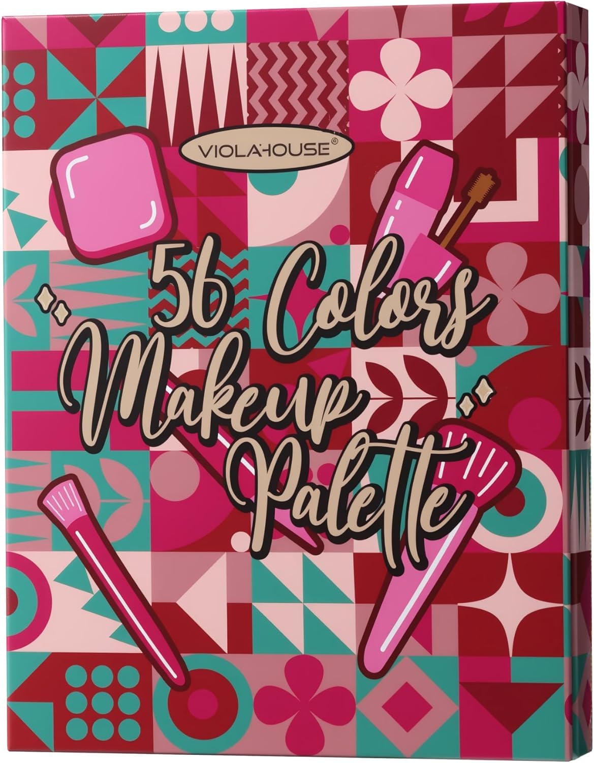 VIOLA HOUSE 56 Colors Eyeshadow Palettes,Makeup Kit Matte Glitter Shimmer Eye Shadows - Image 2