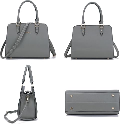 Miniatura 2 de Qiyuer Bolsos de hombro para mujer, juego de bolso y cartera con asa superior, bolsos de trabajo de 2 piezas