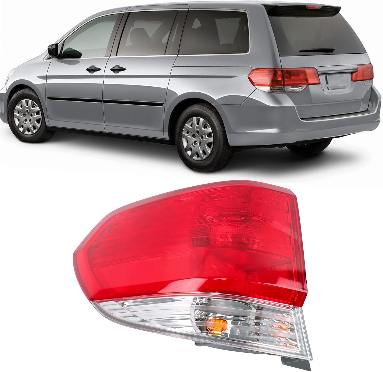 LABLT Outer Driver Left Side Tail Light Replacement for Odyssey 2008 2009 2010 Rear Brake Tail Lamp Replacement for HO2818134