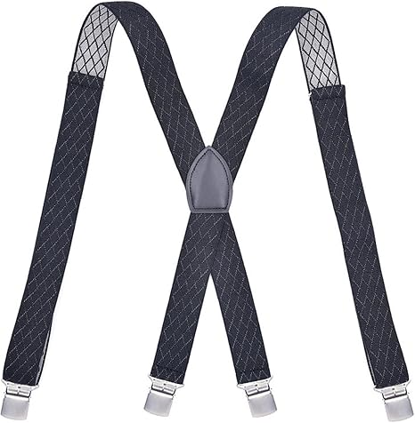 AAIXXIZAO Hosenträger Blau Elastisch - 4 Clips Für Herren Mit Modischem Design