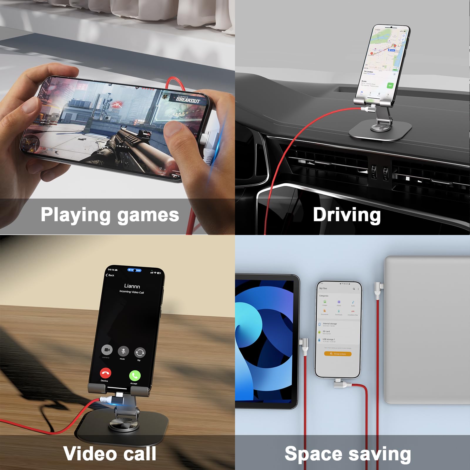 COOYA Supervooc USB-C-Ladekabel, 125 W, für OnePlus 10T, 9 Pro, Nord, 2T, 8T, 7T, 65 W, Warp Dash Charge, 1,8 m, Typ-C-Kabel, rechtwinklig, PD, Schnellladekabel, Datentransferkabel für iPhone/Samsung