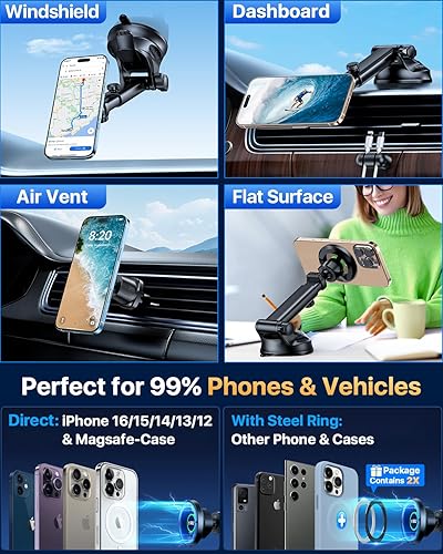 Miniatura 9 de YRU Soporte de teléfono de coche para ventilación de tablero