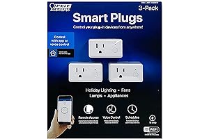 Feit Electric WiFi 15amp Remote Access Voice Control Smart Plugs 3-Pack