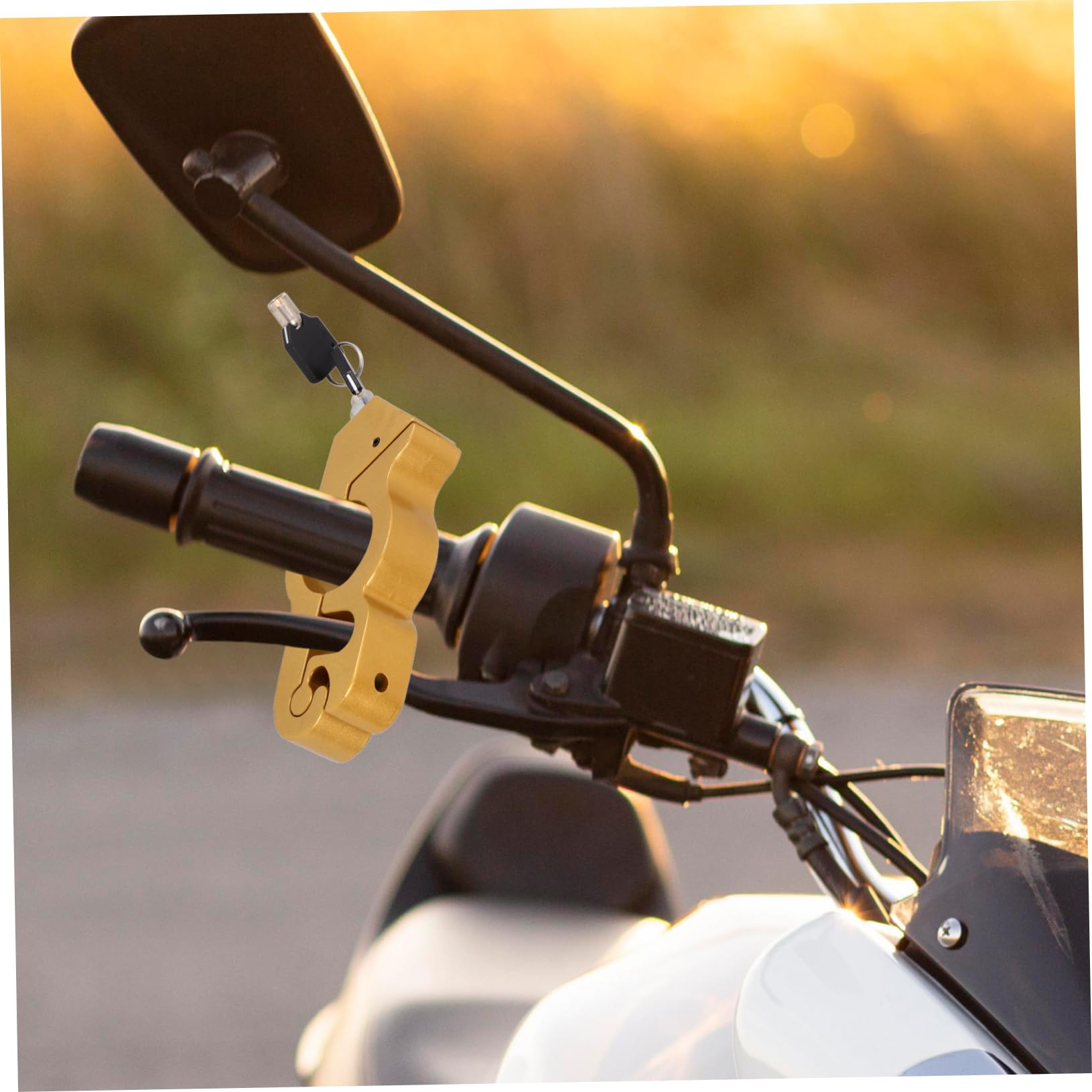 5pièces Verrouillage De Guidon De Doré Serrure De Sécurité pour Frein Accessoire Robuste pour Scooter Et Installation Facile Et