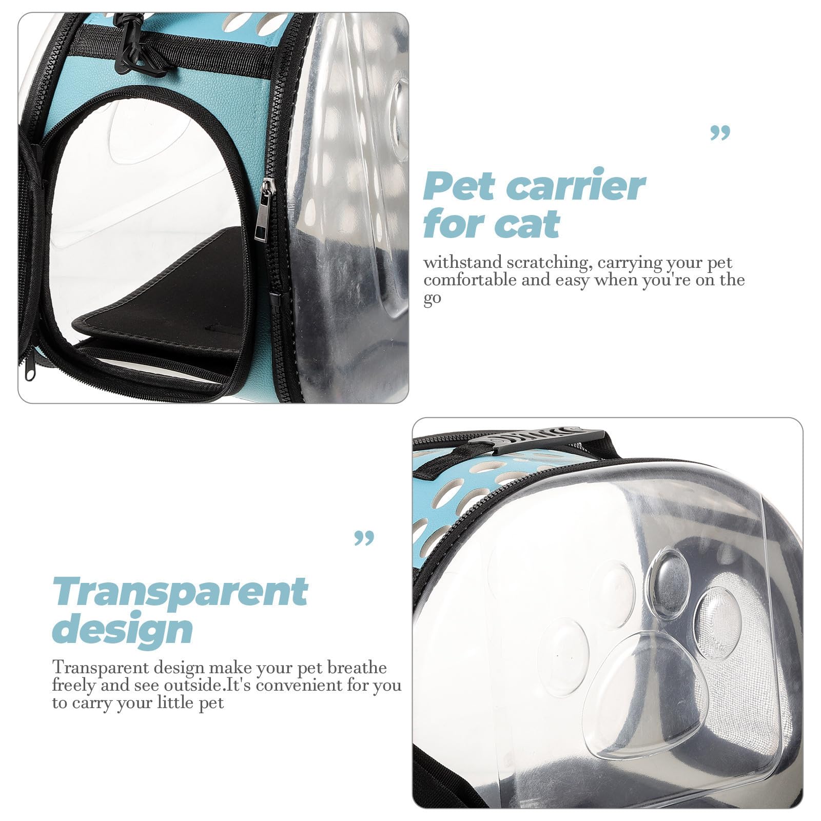 Transparenter Katzentransportrucksack für Reisen und Camping, Blau