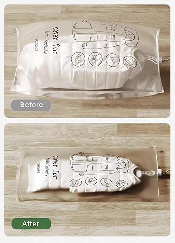 Miniatura 3 de Bolsas colgantes de almacenamiento al vacío, paquete de 6 bolsas de sellado al vacío que ahorran espacio, jumbo y grande, para ropa de temporada,