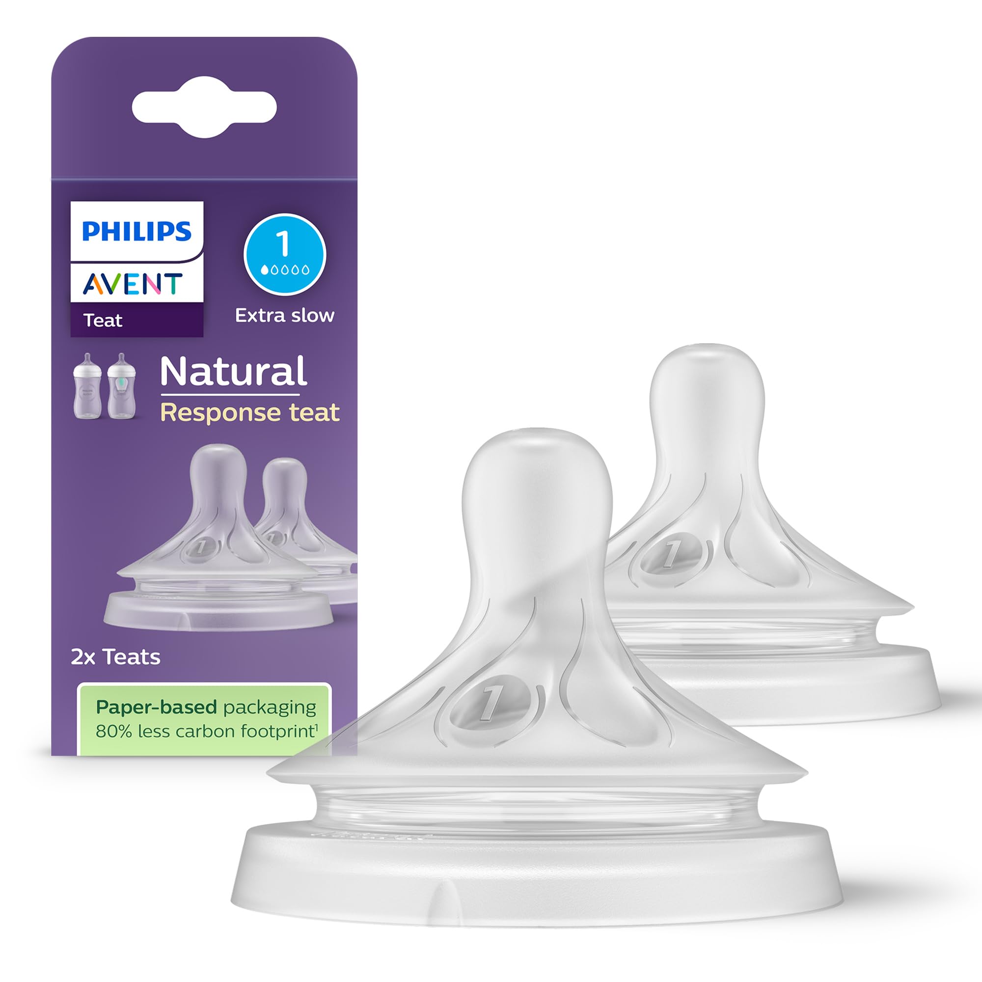 Philips Avent Natural Response 2'li Biberon Emziği, 1 Numara, 0 Ay