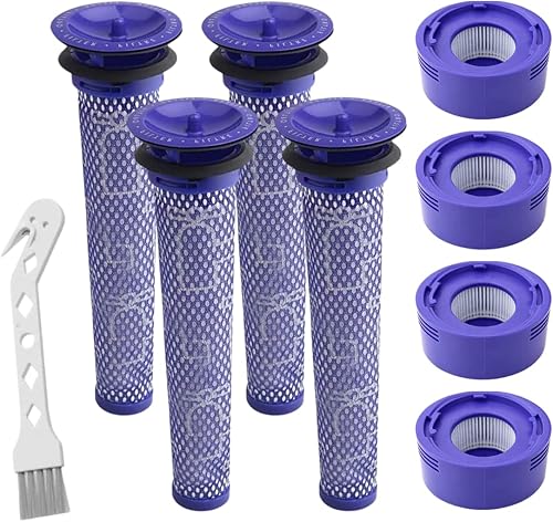 Miniatura 9 de Paquete de 8 filtros de vacío de repuesto para Dyson V7V8HH11SV10SV11, filtro de 4 postes, 4 prefiltros, reemplaza la pieza # 965661-01 y 967478-01