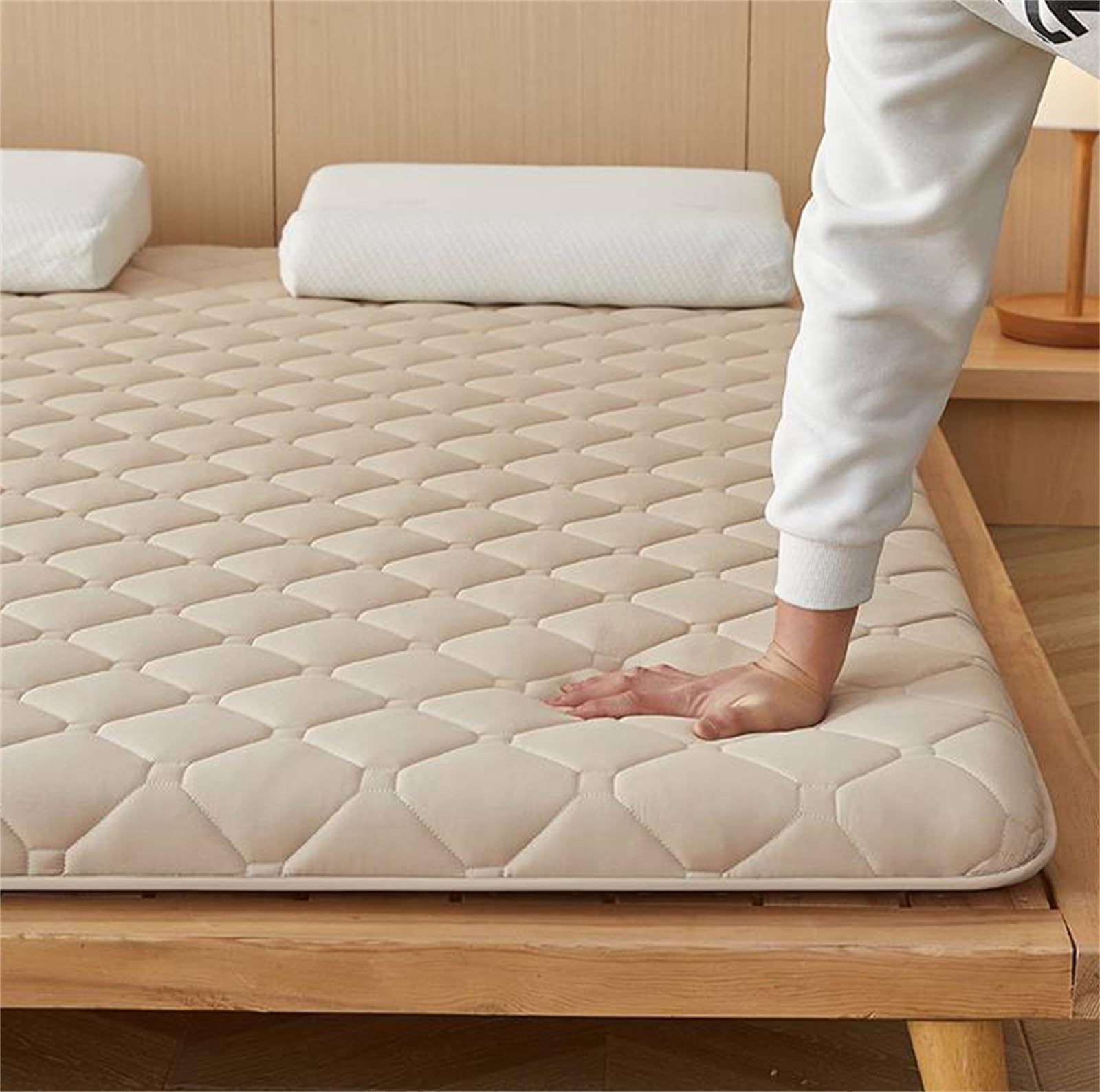 Colchón japonés de suelo, plegable, colchón de tatami grueso enrollable para camping, habitación de invitados, dormitorio