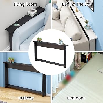Slim Console Table for Small Spaces, Modern Behind Couch Table for Living Room, Bedroom, and Entryway